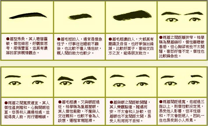 面相学眉毛分析