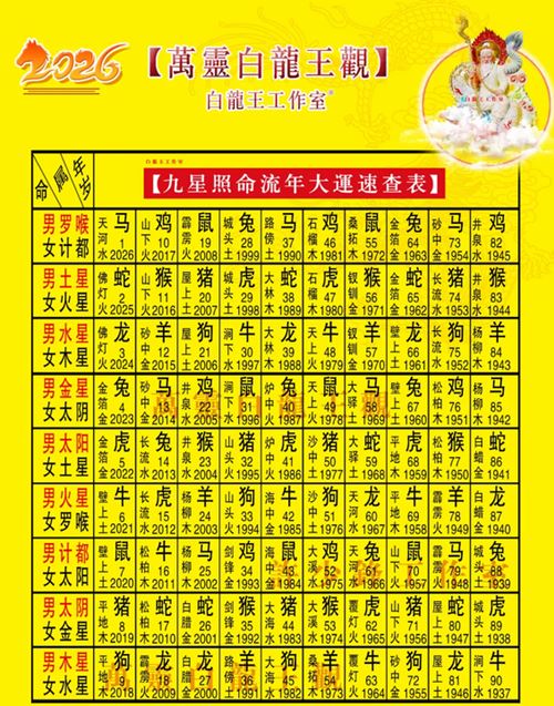 2026年九星照命